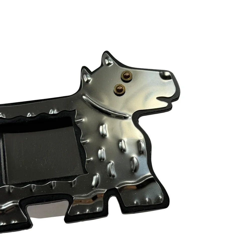 Vintage Memphis style Scottie Dog Metal Picture Frame Scottish Terrier 1980s
